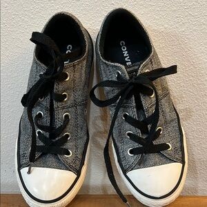 Converse All Star low top sneakers Black Gray and White  size 2